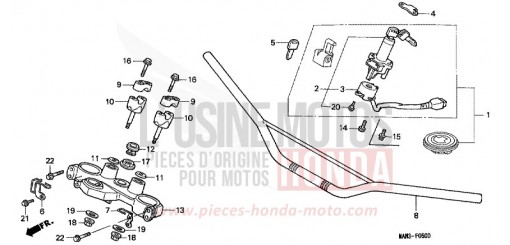 HANDLE PIPE/TOP BRIDGE NX650V de 1997